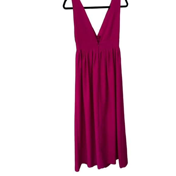 Jill Jill Stuart Size 8 Fuchsia Dayglo Deep V-Neck Bridesmaid Gown Dress NWT - Picture 10 of 16